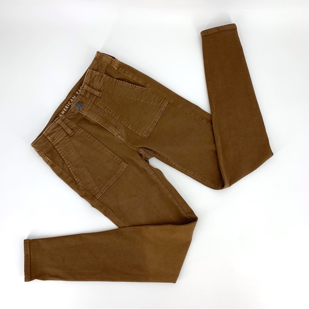 American Eagle Outfitters Peanut Ne(x)t Level Stretch Brown Hi-Rise Jeggings, 0